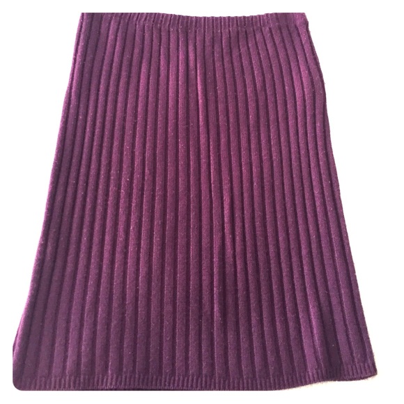 Vintage!! Plum ribbed sweater knit pencil skirt - Picture 1 of 4