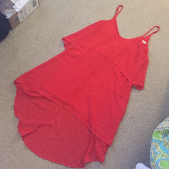 Coral Summer Hi-Lo Sundress