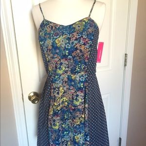 Navy floral spaghetti strap dress