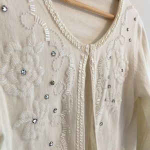 Forever 21 embellished 3/4 sleeve cardigan sweater