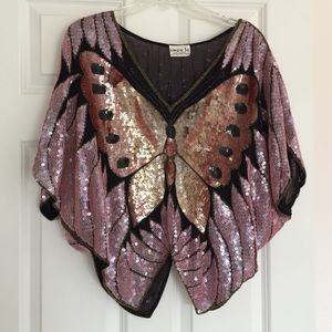 Silk sequined top