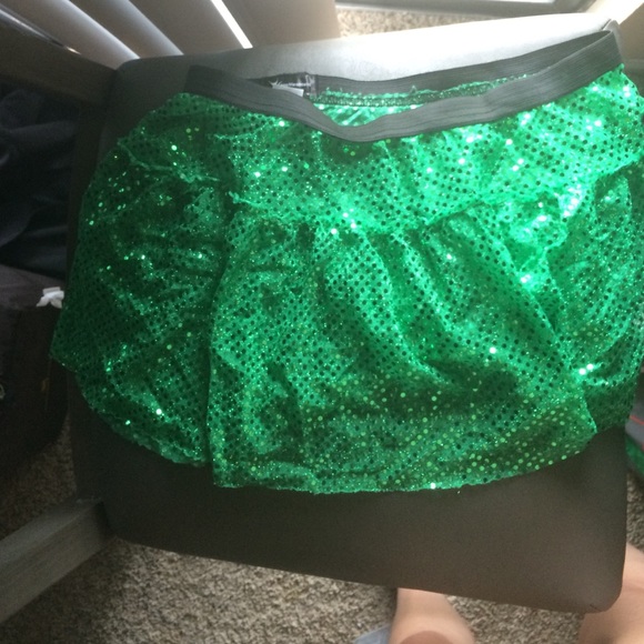Sparkle Athletic Green Sequin Running Skirt
