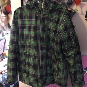 Roxy Hooded and Lined Plaid Jacket