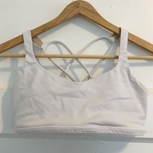Lululemon White Strappy Yoga Sportsbra