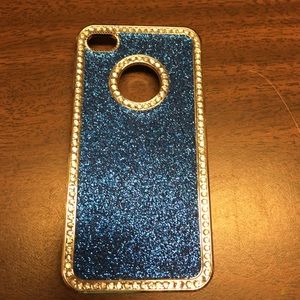 Blue and silver iPhone4 case.