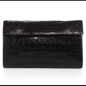 Nancy Gonzalez black crocodile clutch