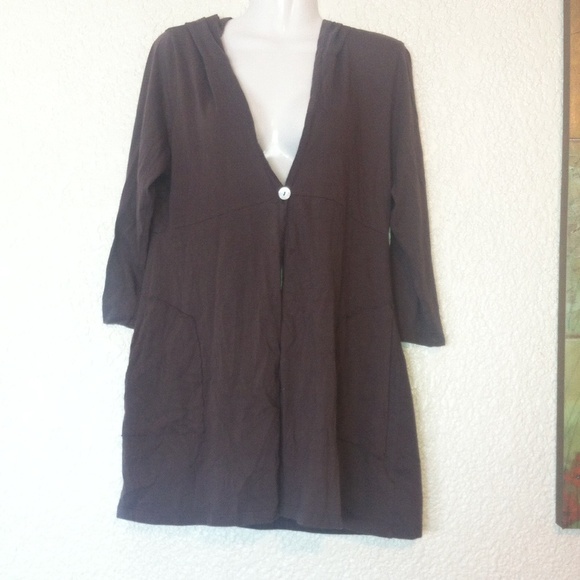 COIN 1804 Brown Knit Long Cardi