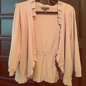 INC Ruffle Trim Cardigan