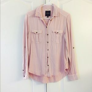 Pink Boyfriend Fit Button-Down