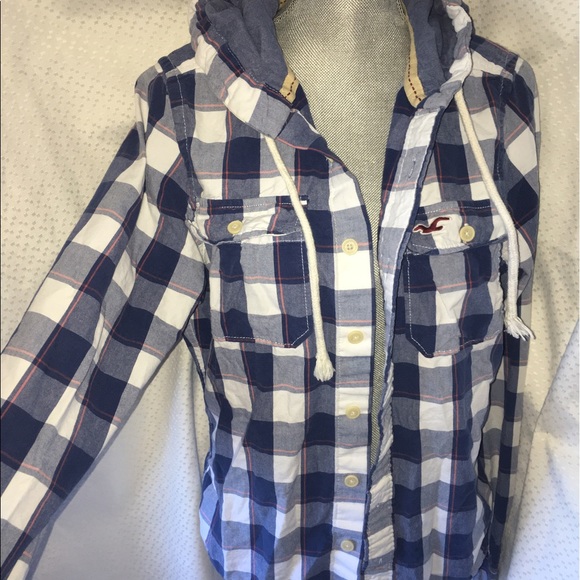 Hollister Sweaters - Hollister flannel/plaid with hoodie
