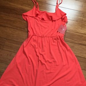 Coral summer dress.