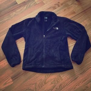 fuzzy black North Face Osalita fleece jacket