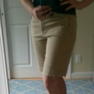 J Crew Stretch City Fit Khaki Chino Shorts Size 8