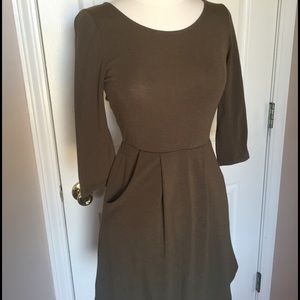 Long sleeve olive green dress