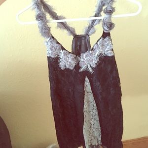 Black and gray fashion tank