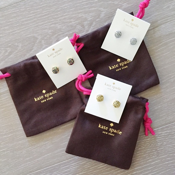 kate spade Jewelry - Set of 3 Kate Spade glitter earrings