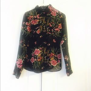Black Floral Blouse