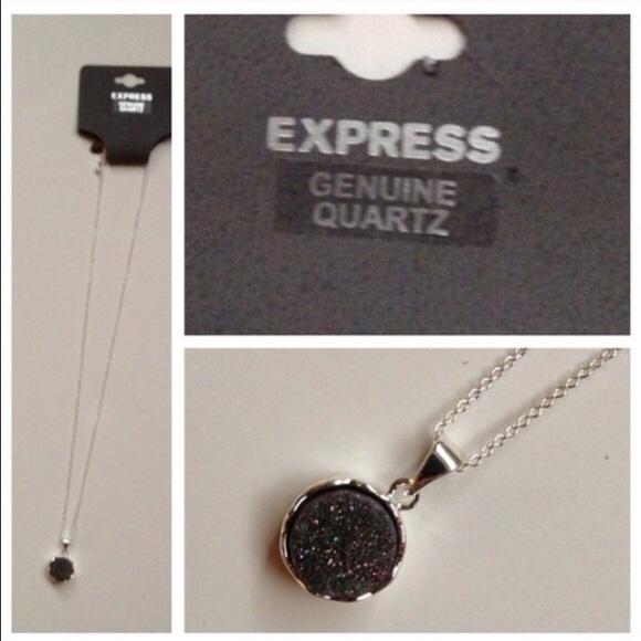 Druzy Quartz solitaire necklace - Picture 2 of 2