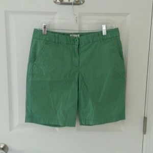 J. Crew Green Stretch Chino Bermuda Shorts Size 8