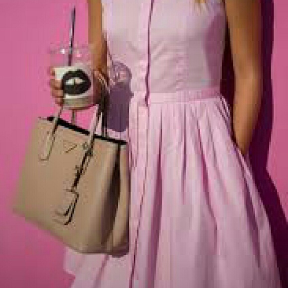 Ann Taylor classic pink sleveless shirtdress