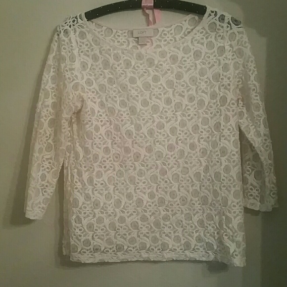 Sheer Cream Lace Blouse