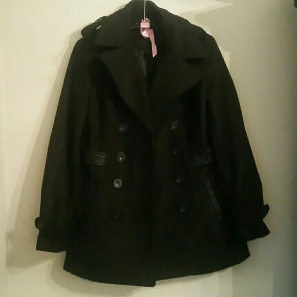 Double Breasted Black Pea Coat