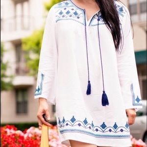 Embroidered Tassel Dress/cover up