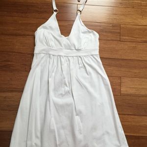 White halter top dress