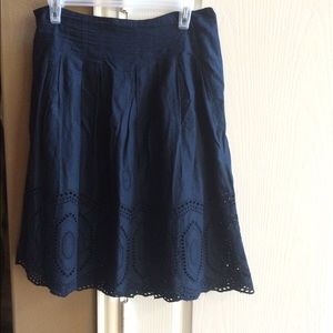 Navy lined eyelet skirt