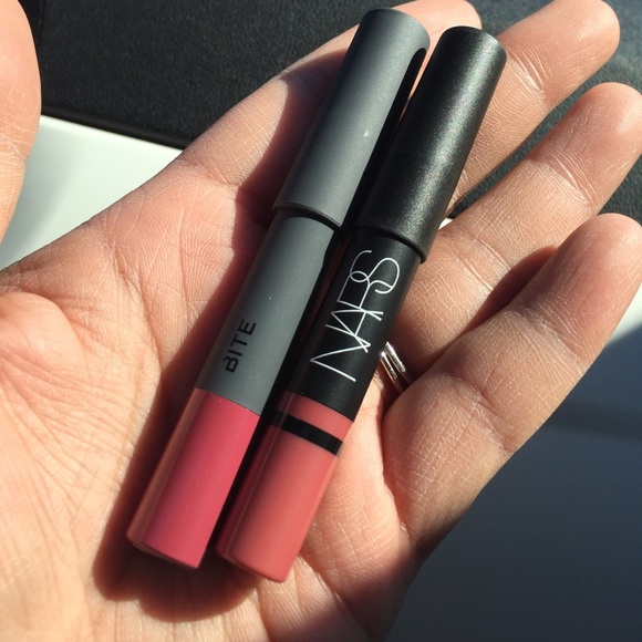 Nars and bite beauty lip pencils /Rikugien/rhubarb