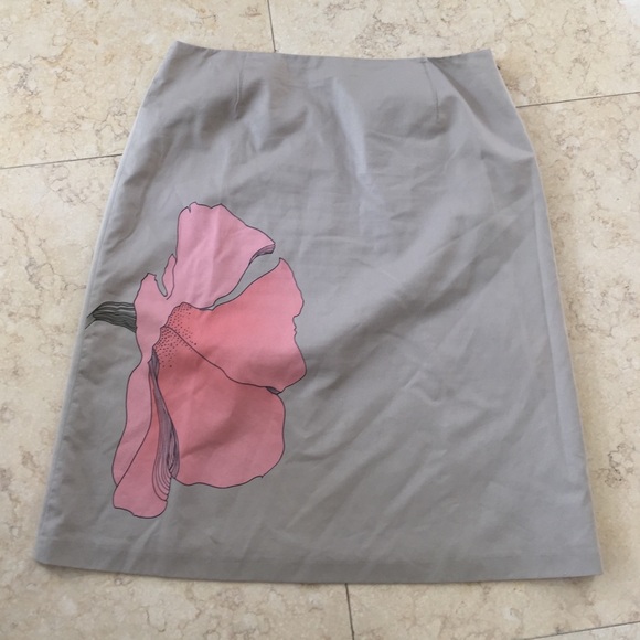 J Crew Taupe skirt (with flower)