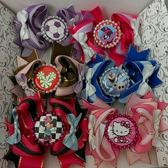 Hair bows set of 6