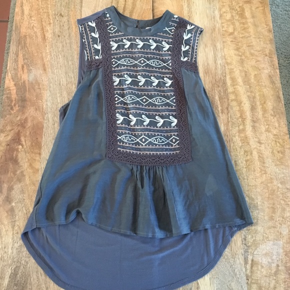 Anthro embroided Tank