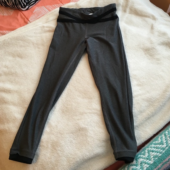 Dark gray and black workout pants