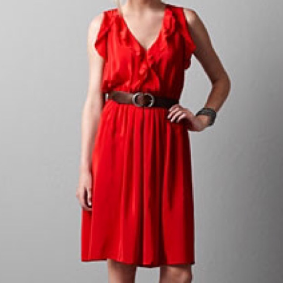 Ann taylor loft "flutter" silk dress flouncy