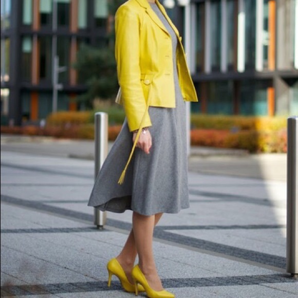 Zara timeless gray wool shift flare dress - Picture 2 of 4