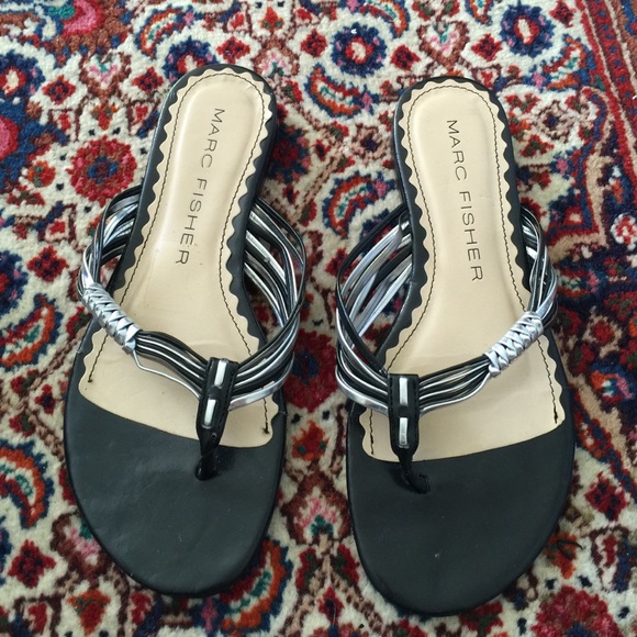 Black and silver sandles
