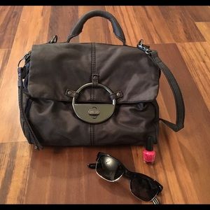 DIESEL Crossbody Black Purse with Pink Lining; OS