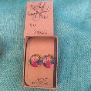 Real flowers earrings