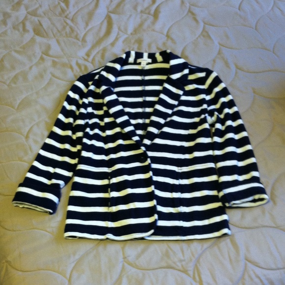 Navy and white Striped Blazer