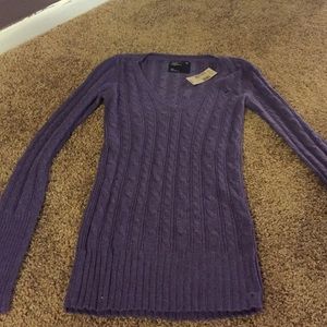 NWT Purple AE Cable Knit Sweater