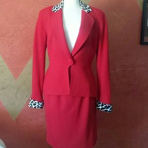 Christian dior skirt suit 100 % wool