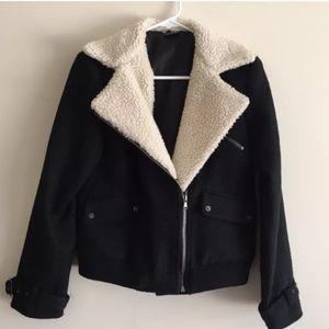 Urban Outfitters Shearling Moto Jacket S