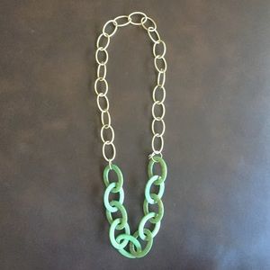Towne & Reese gold and green chain necklace