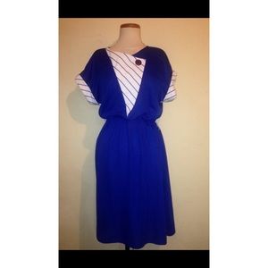 Vintage sailor style blue dress.