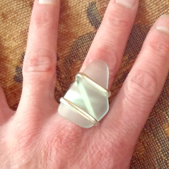 Beautiful unique sea glass ring
