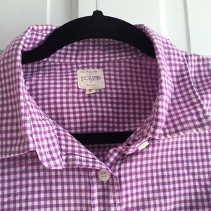 J. Crew Purple Checked Button Down