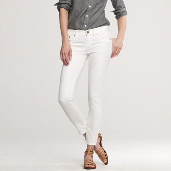 White J.Crew Factory ankle toothpick jeans