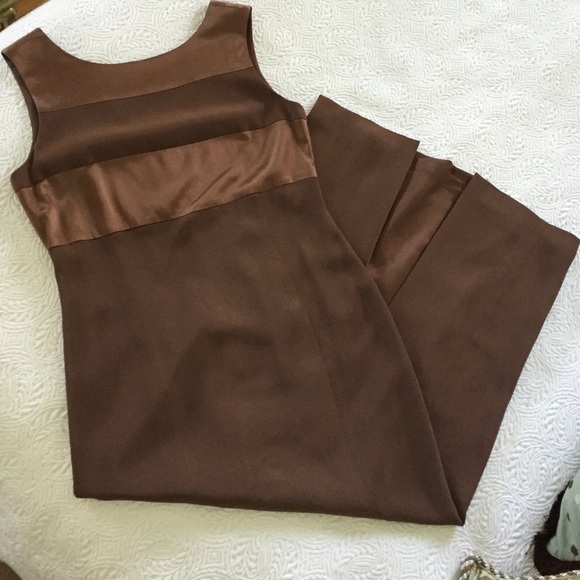 Chocolate brown column evening dress