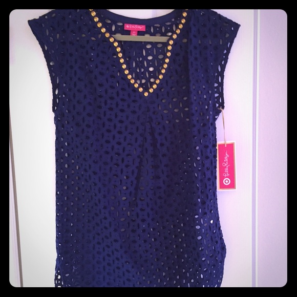 Lily Pulitzer for Target Navy Tunic, Size Small
